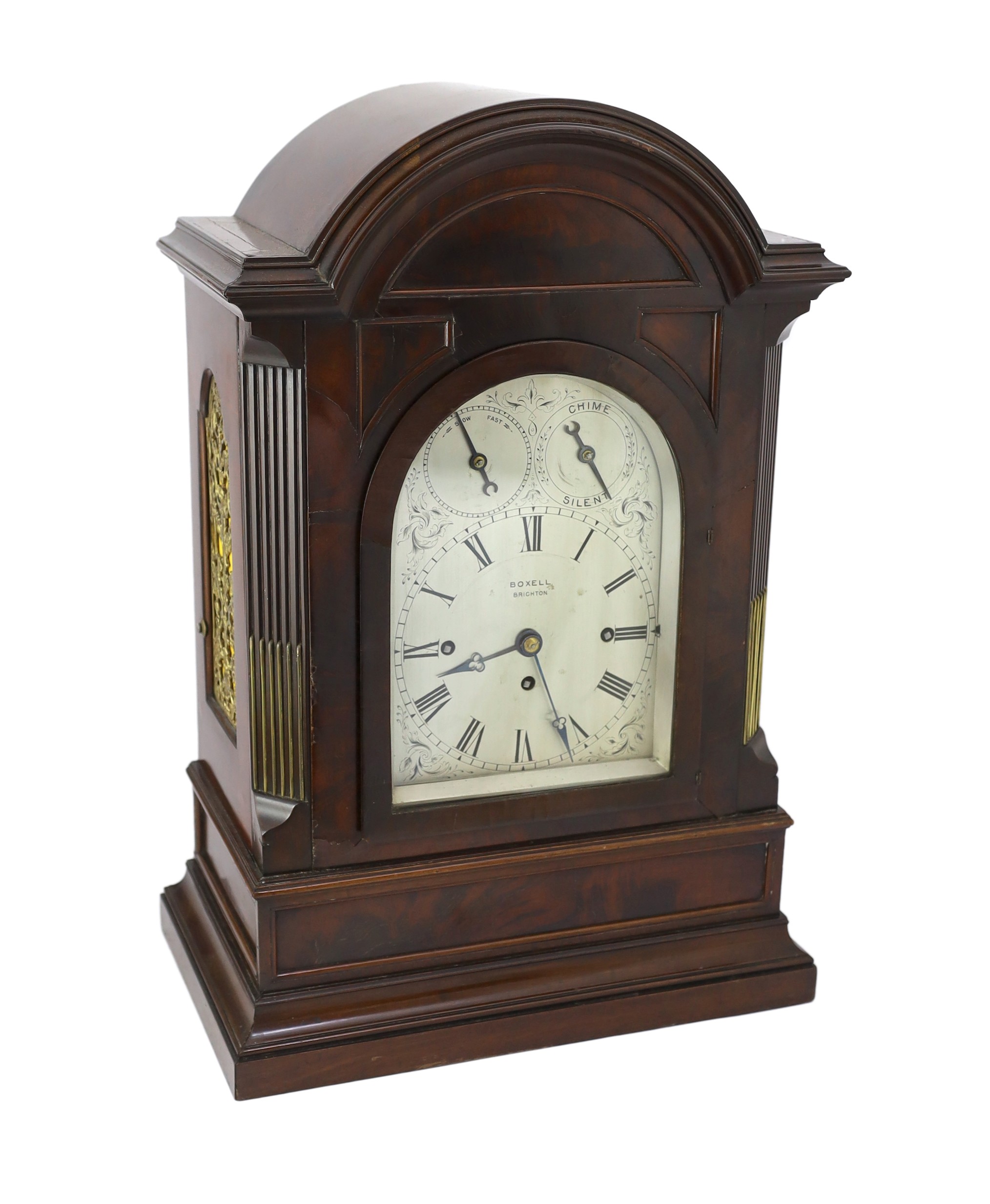 Boxell, Brighton, a Victorian mahogany chiming bracket clock, width 43cm depth 26cm height 64cm